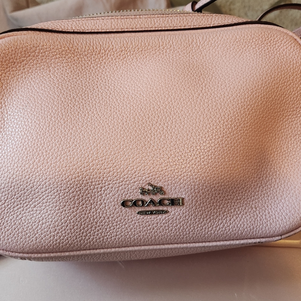 Authentic Coach baby pink leather purse